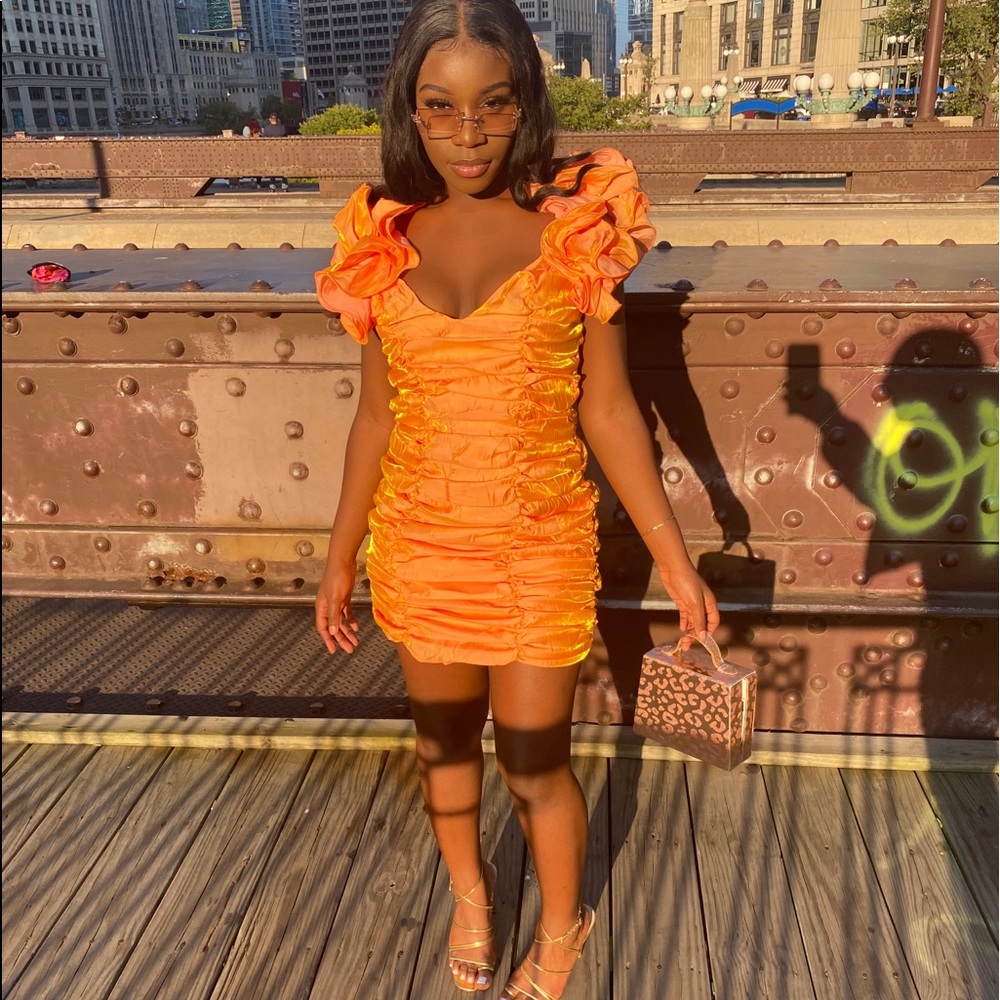 Orange fashion nova dress